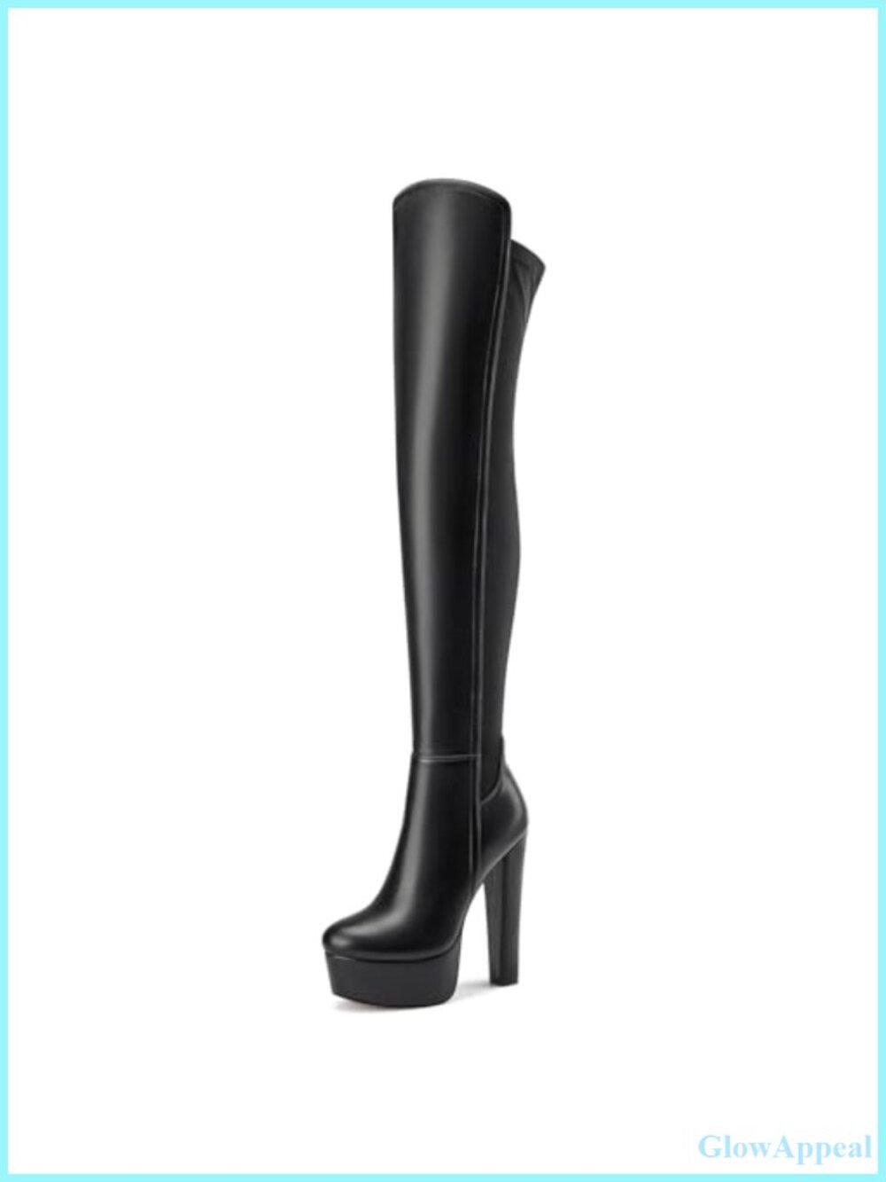 Thigh High Block Heel Over The Knee Boots Platform Chunky Heel Side Zipper